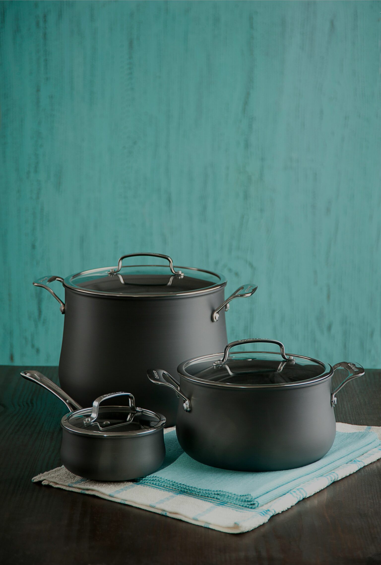 Pots on table