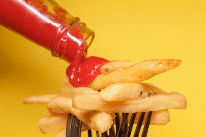 French fry on fork