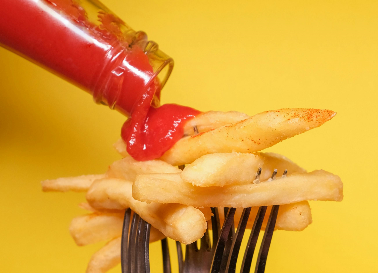 French fry on fork