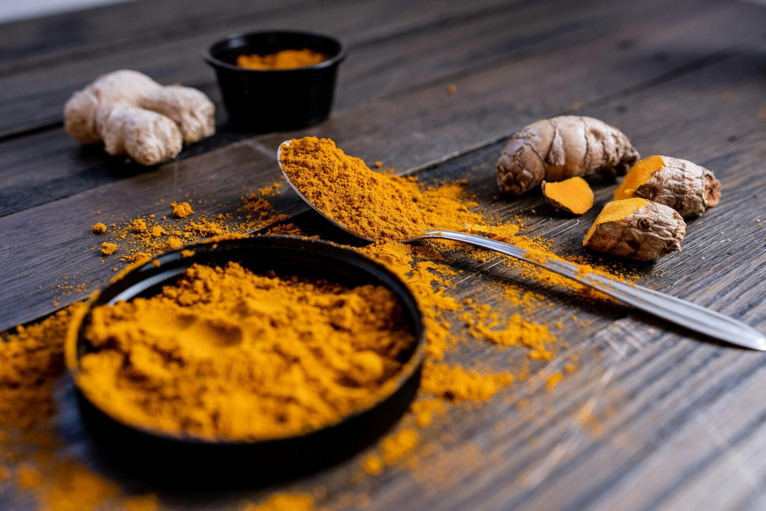 Close-Up Shot of Turmeric Powder