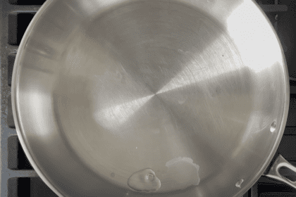 Water drop in pan