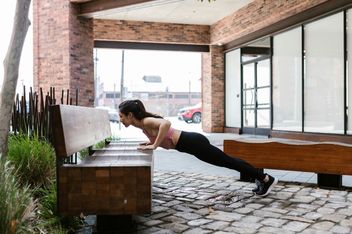 A Woman Doing a Push-Up