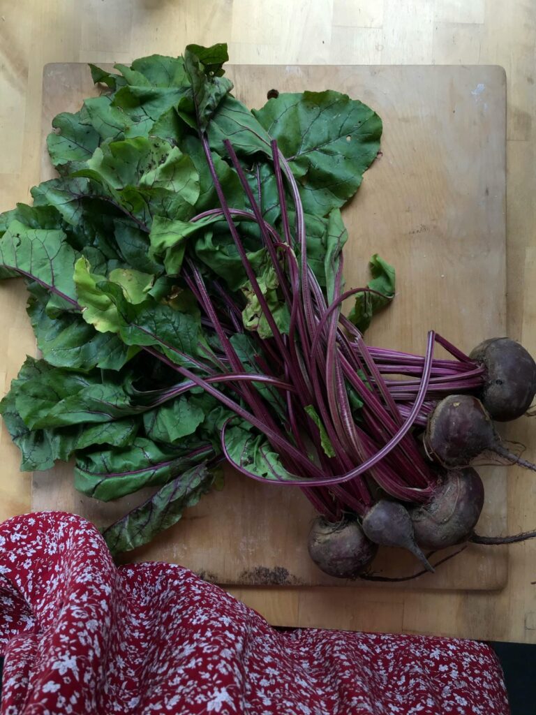 Beets on Wooden Tray
